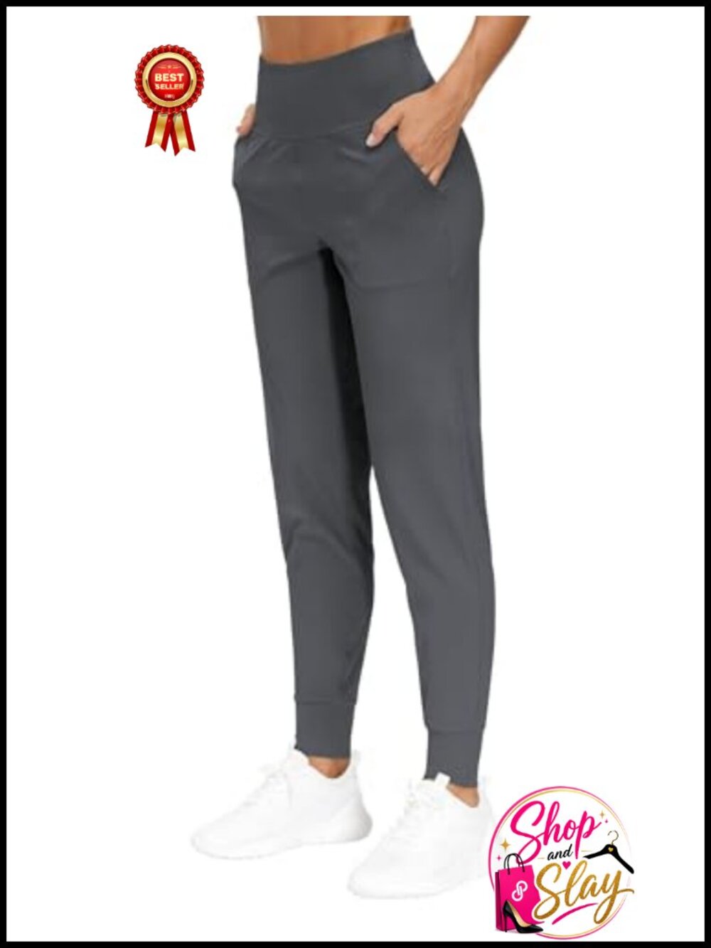 Women's Lightweight Tapered Joggers Leggings 4-Way Stretch Gym Yoga Pants